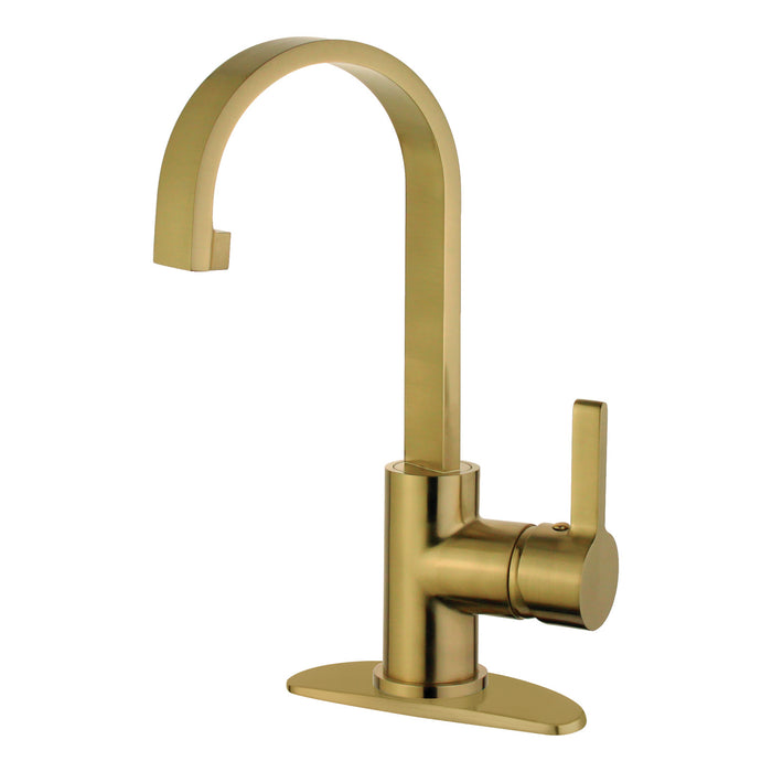 Continental LS8213CTL Single-Handle 1-Hole Deck Mount Bathroom Faucet with Push Pop-Up, Brushed Brass