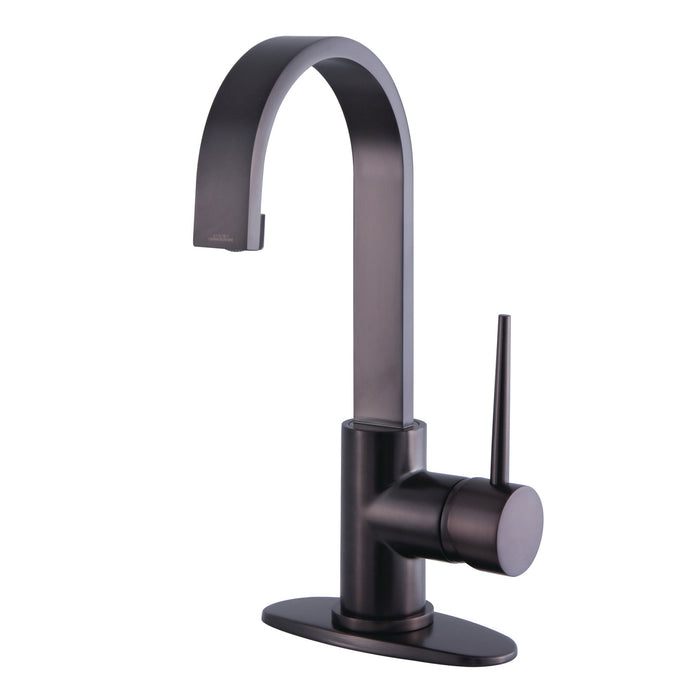 New York LS8215NYL Single-Handle 1-Hole Deck Mount Bathroom Faucet with Push Pop-Up, Oil Rubbed Bronze