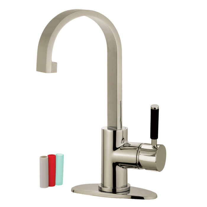 Kaiser LS8218DKL Single-Handle 1-Hole Deck Mount Bathroom Faucet with Push Pop-Up, Brushed Nickel