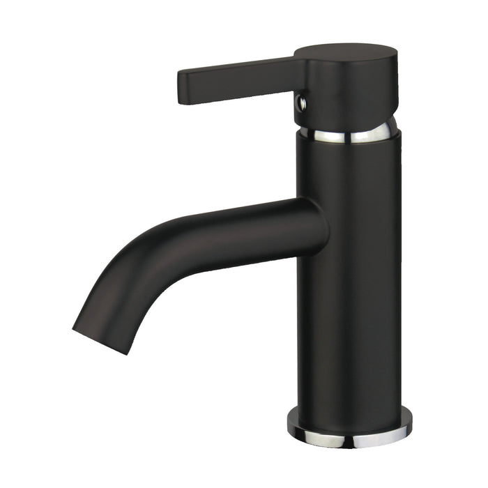 Continental LS8227CTL Single-Handle 1-Hole Deck Mount Bathroom Faucet with Push Pop-Up, Matte Black/Polished Chrome