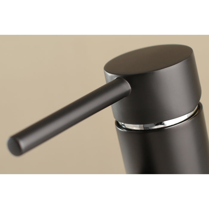 Concord LS8227DL Single-Handle 1-Hole Deck Mount Bathroom Faucet with Push Pop-Up, Matte Black/Polished Chrome