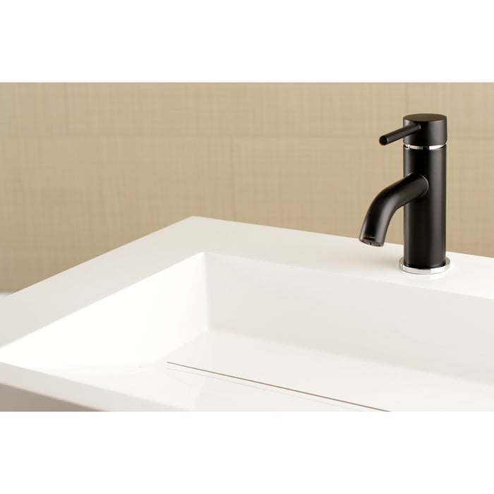 Concord LS8227DL Single-Handle 1-Hole Deck Mount Bathroom Faucet with Push Pop-Up, Matte Black/Polished Chrome