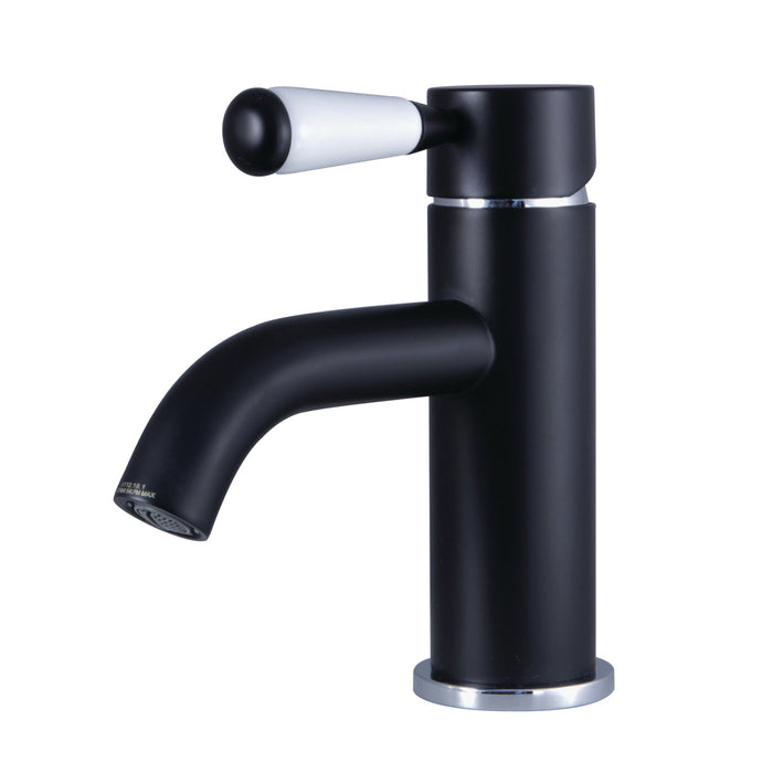 Paris LS8227DPL Single-Handle 1-Hole Deck Mount Bathroom Faucet with Push Pop-Up, Matte Black/Polished Chrome