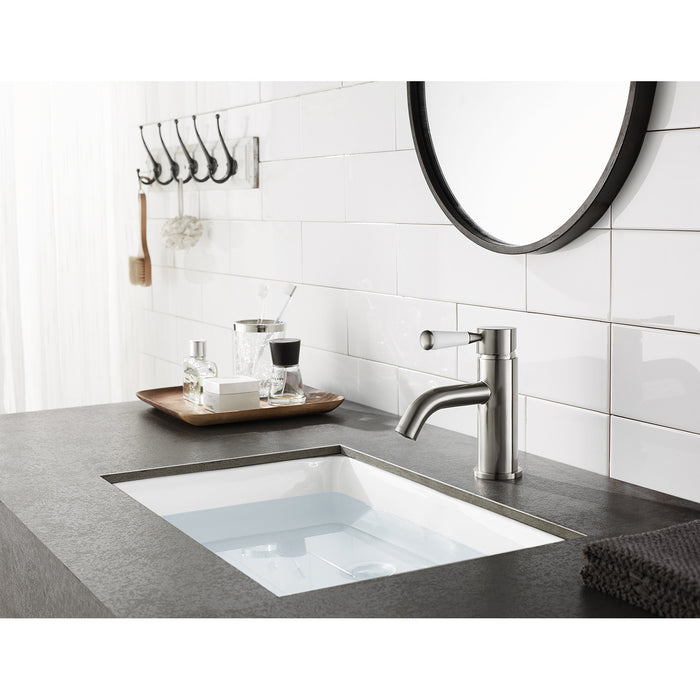 Paris LS8228DPL Single-Handle 1-Hole Deck Mount Bathroom Faucet with Push Pop-Up, Brushed Nickel