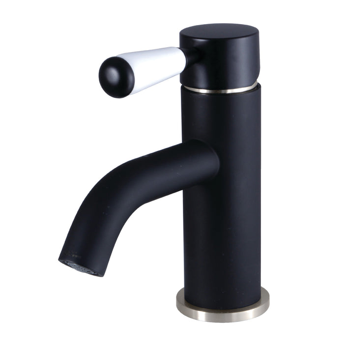 Paris LS8229DPL Single-Handle 1-Hole Deck Mount Bathroom Faucet with Push Pop-Up, Matte Black/Brushed Nickel