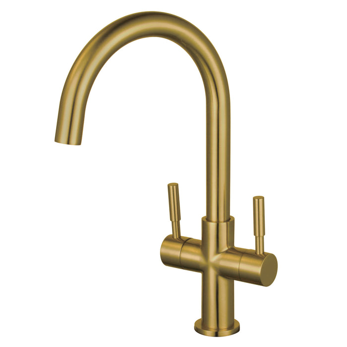 Concord LS8293DL Two-Handle 1-Hole Deck Mount Vessel Faucet, Brushed Brass