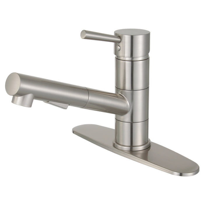 Concord LS8408DL Single-Handle 1-Hole Deck Mount Pull-Out Sprayer Kitchen Faucet, Brushed Nickel