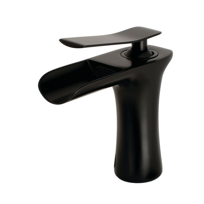 Executive LS8420QLL Single-Handle 1-Hole Deck Mount Bathroom Faucet with Push Pop-Up, Matte Black