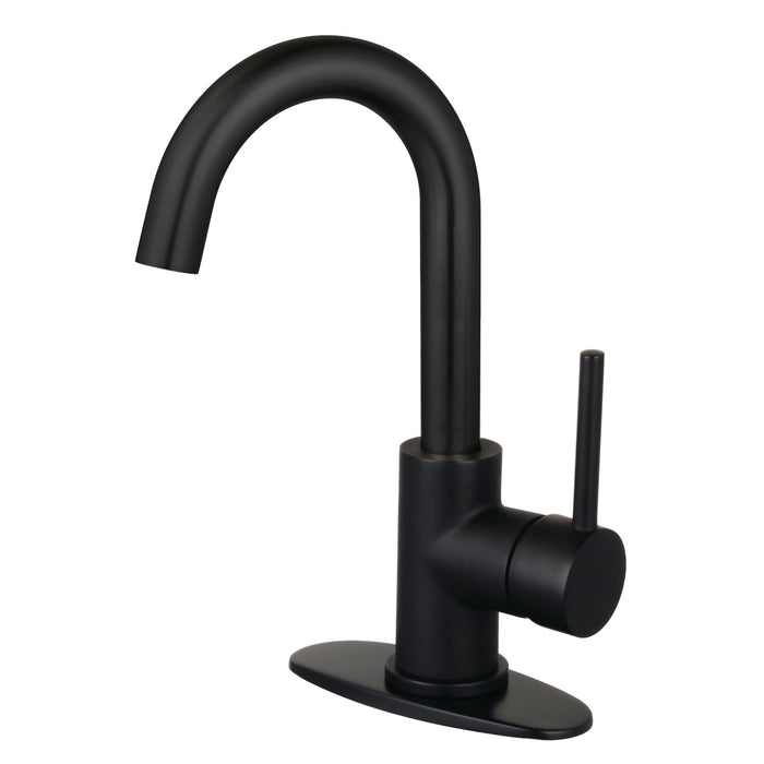 Concord LS8430DL Single-Handle 1-Hole Deck Mount Bathroom Faucet with Push Pop-Up, Matte Black