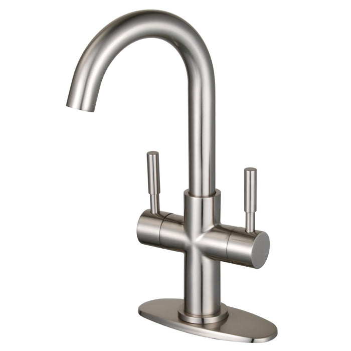 Concord LS8458DL Two-Handle 1-Hole Deck Mount Bathroom Faucet with Push Pop-Up, Brushed Nickel