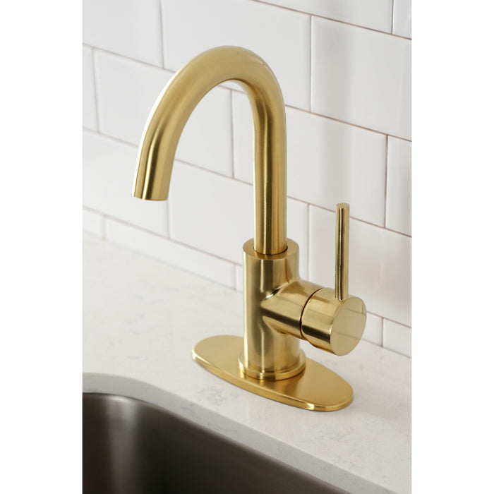 Concord LS8533DL Single-Handle 1-Hole Deck Mount Bar Faucet, Brushed Brass