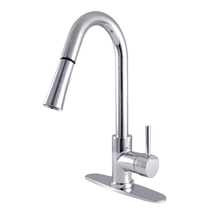 Concord LS8621DL Single-Handle 1-Hole Deck Mount Pull-Down Sprayer Kitchen Faucet, Polished Chrome