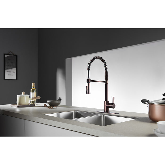 Continental LS8675CTL Single-Handle 1-Hole Deck Mount Pre-Rinse Kitchen Faucet, Oil Rubbed Bronze