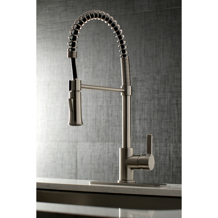Continental LS8678CTL Single-Handle 1-Hole Deck Mount Pre-Rinse Kitchen Faucet, Brushed Nickel