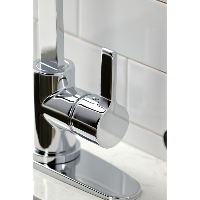 Continental LS8711CTLBS Single-Handle Deck Mount Kitchen Faucet with Brass Sprayer and Deck Plate, Polished Chrome