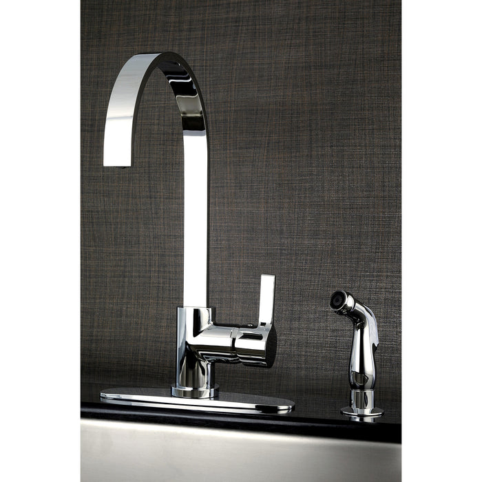Continental LS8711CTLSP Single-Handle 2-Hole Deck Mount Kitchen Faucet with Side Sprayer, Polished Chrome