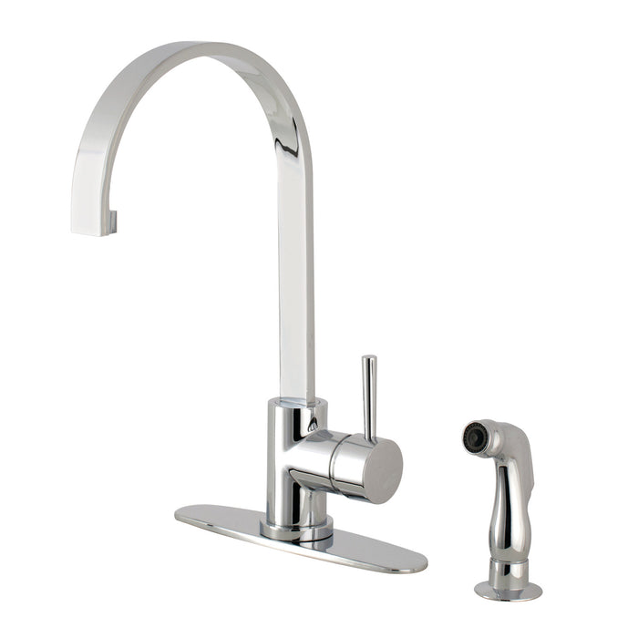 Concord LS8711DLSP Single-Handle 2-Hole Deck Mount Kitchen Faucet with Side Sprayer, Polished Chrome
