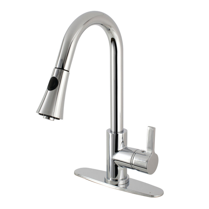 Continental LS8721CTL Single-Handle 1-Hole Deck Mount Pull-Down Sprayer Kitchen Faucet, Polished Chrome