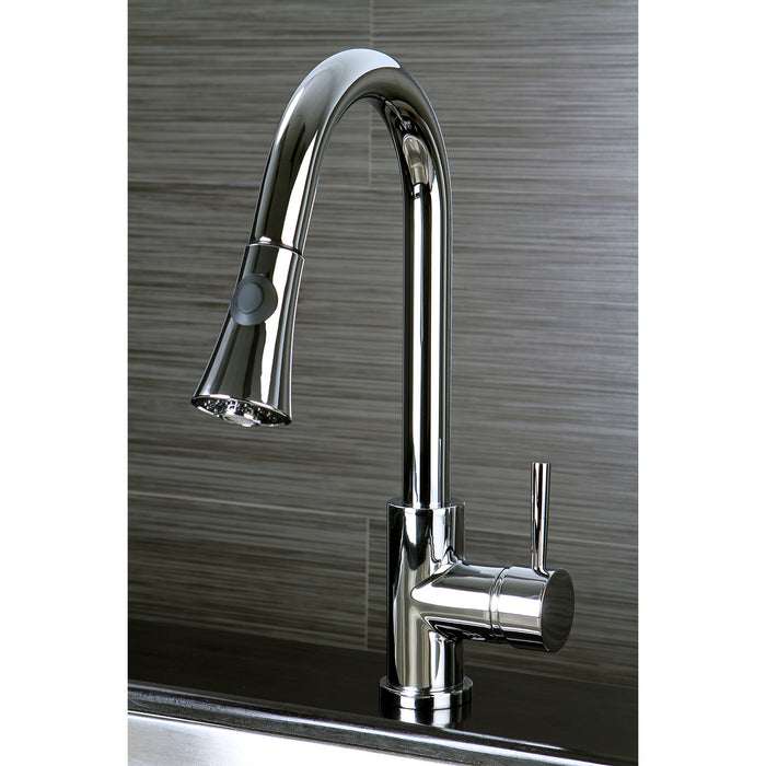 Concord LS8721DL Single-Handle 1-Hole Deck Mount Pull-Down Sprayer Kitchen Faucet, Polished Chrome