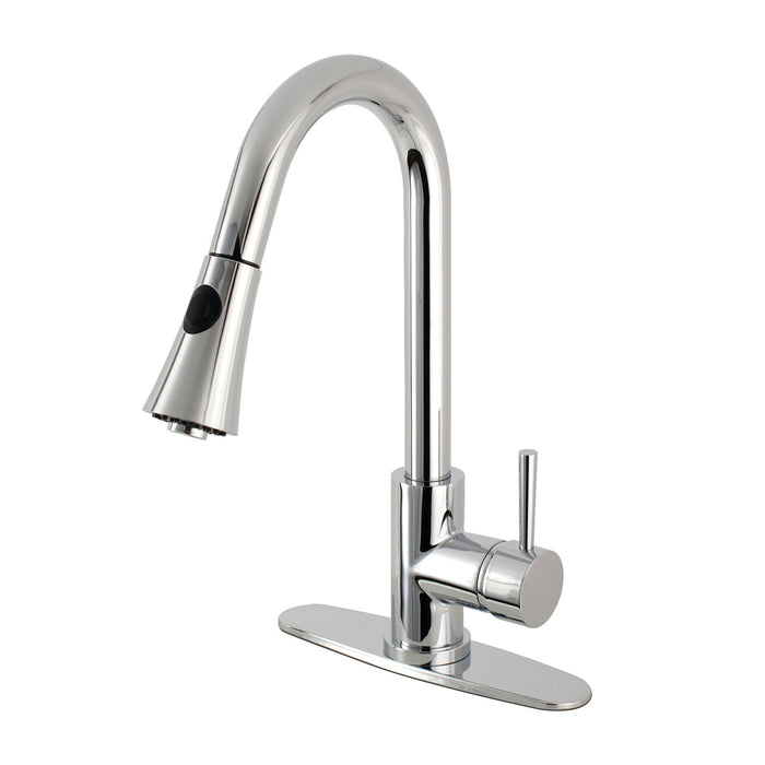 Concord LS8721DL Single-Handle 1-Hole Deck Mount Pull-Down Sprayer Kitchen Faucet, Polished Chrome