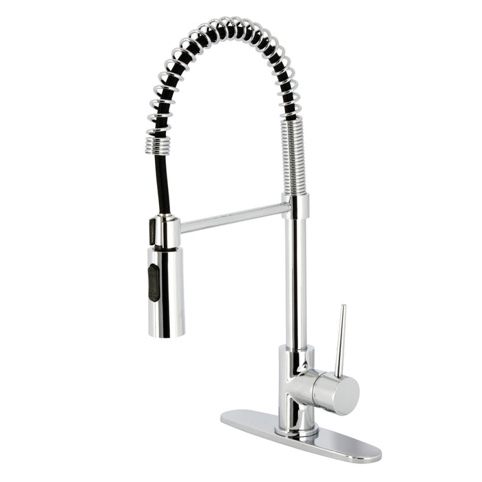 New York LS8771NYL Single-Handle 1-Hole Deck Mount Pre-Rinse Kitchen Faucet, Polished Chrome