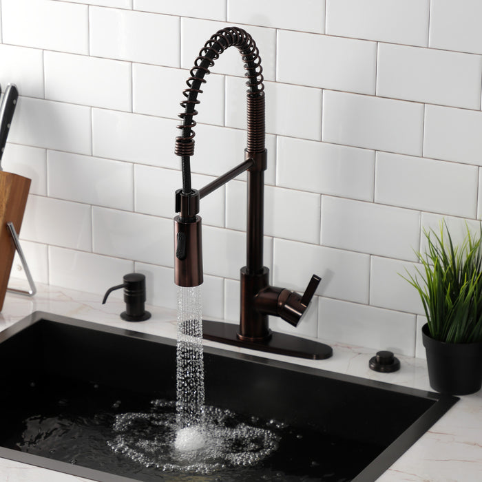Continental LS8775CTL Single-Handle 1-Hole Deck Mount Pre-Rinse Kitchen Faucet, Oil Rubbed Bronze