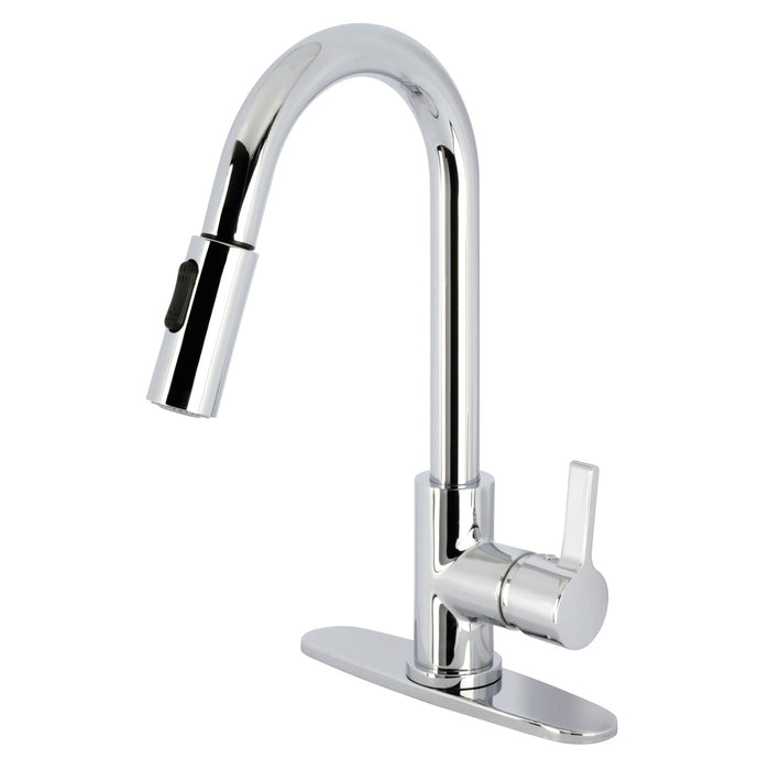 Continental LS8781CTL Single-Handle 1-Hole Deck Mount Pull-Down Sprayer Kitchen Faucet, Polished Chrome