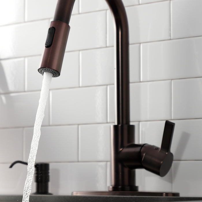 Continental LS8785CTL Single-Handle 1-Hole Deck Mount Pull-Down Sprayer Kitchen Faucet, Oil Rubbed Bronze