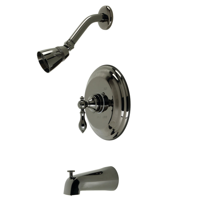 Kingston Heirloom NB3630ACL - American Classic Single-Handle Pressure Balanced Tub and Shower Faucet, Black Stainless Steel