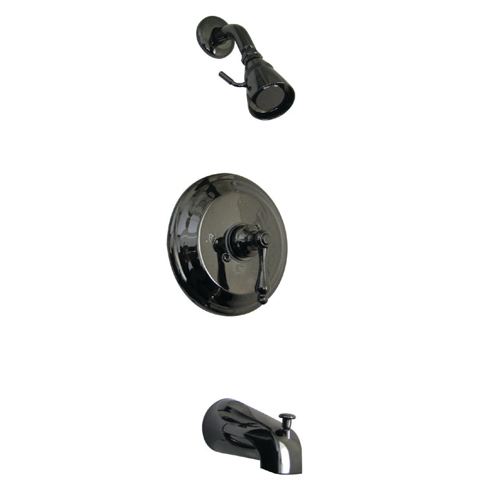 Water Onyx NB3630AL Single-Handle 3-Hole Wall Mount Tub and Shower Faucet, Black Stainless Steel