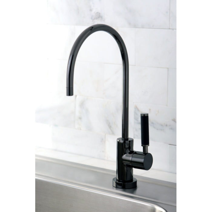 Water Onyx NS8190DKL Single-Handle 1-Hole Deck Mount Water Filtration Faucet, Black Stainless Steel