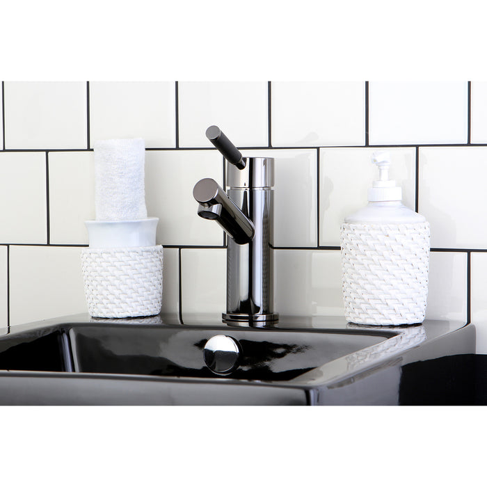 Water Onyx NS8420DKL Single-Handle 1-or-3 Hole Deck Mount Bathroom Faucet with Brass Pop-Up, Black Stainless Steel