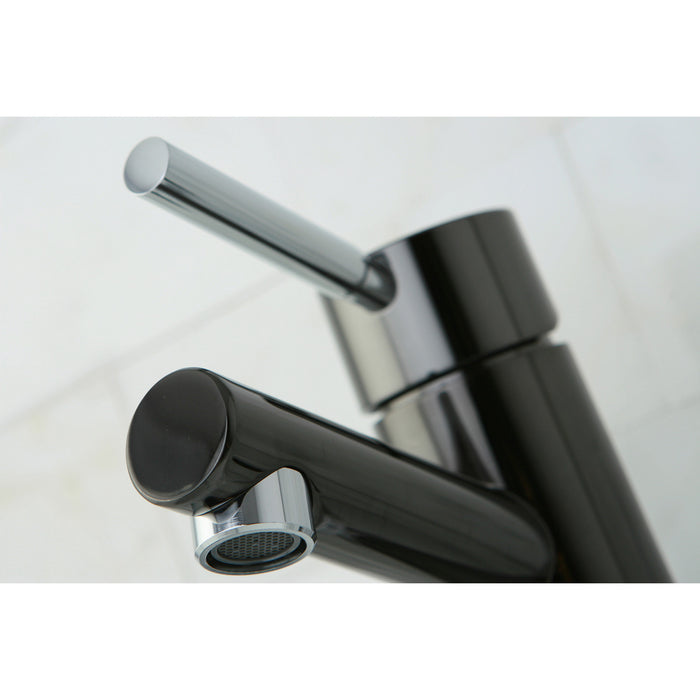 Water Onyx NS8427DL Single-Handle 1-or-3 Hole Deck Mount Bathroom Faucet with Brass Pop-Up, Black Stainless Steel/Polished Chrome