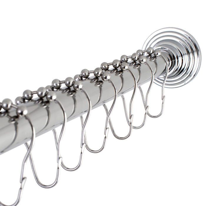 Edenscape SCC2711 60-Inch to 72-Inch Adjustable Shower Curtain Rod with Rings, Polished Chrome