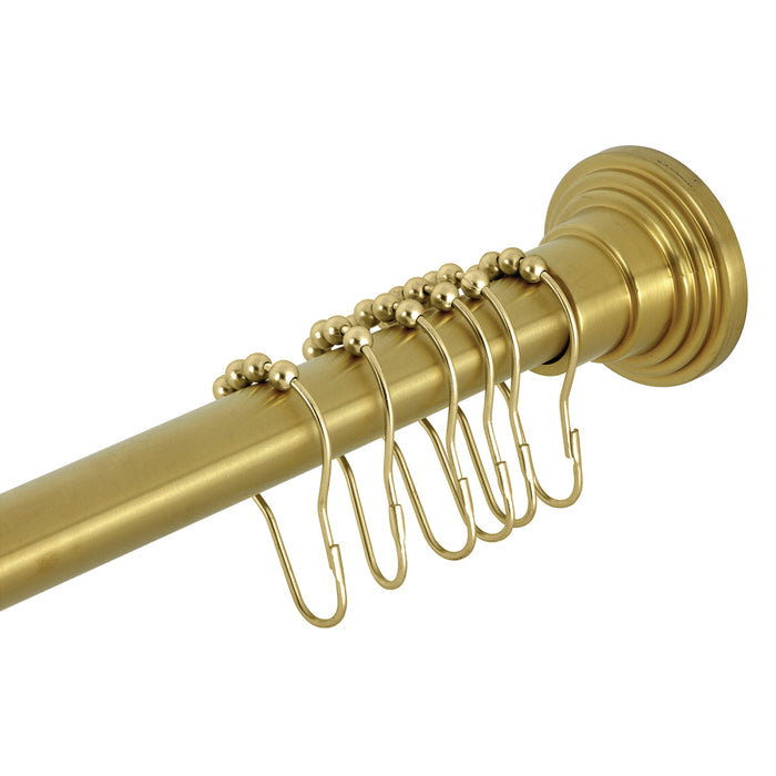 Edenscape SCC2717 60-Inch to 72-Inch Adjustable Shower Curtain Rod with Rings, Brushed Brass