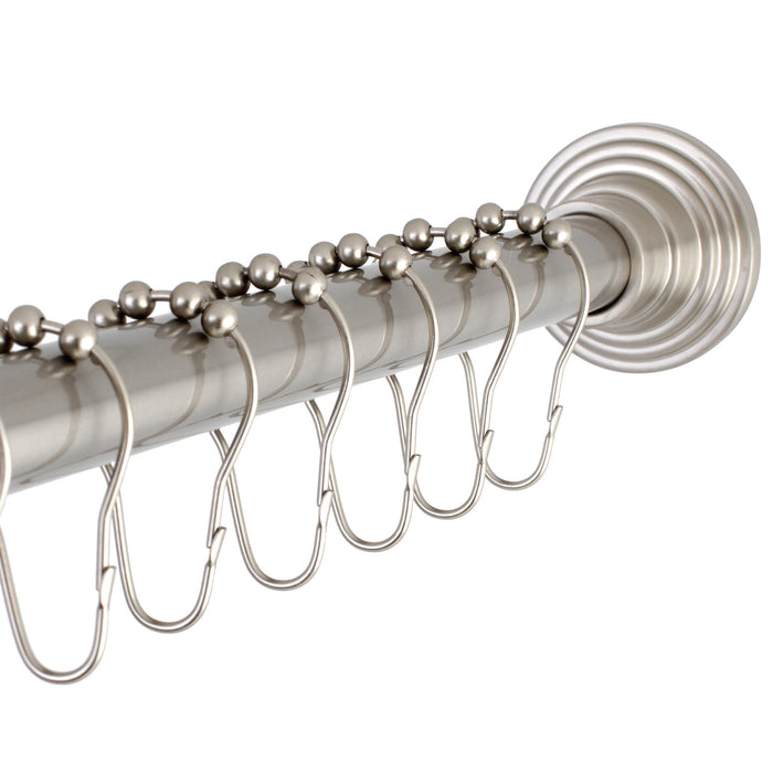 Edenscape SCC2718 60-Inch to 72-Inch Adjustable Shower Curtain Rod with Rings, Brushed Nickel