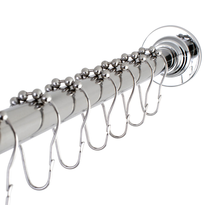 Edenscape SCC3111 60-Inch to 72-Inch Adjustable Shower Curtain Rod with Rings, Polished Chrome