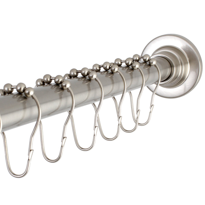 Edenscape SCC3118 60-Inch to 72-Inch Adjustable Shower Curtain Rod with Rings, Brushed Nickel