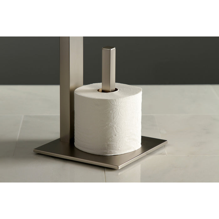 Edenscape SCC8508 Freestanding Toilet Paper Holder with Storage Shelf, Brushed Nickel