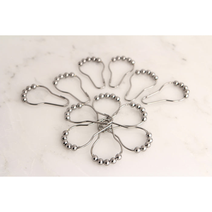 Edenscape SRCR121 Roller Ball Shower Curtain Rings (12 Pieces/Set), Polished Chrome