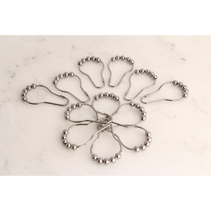 Edenscape SRCR121 Roller Ball Shower Curtain Rings (12 Pieces/Set), Polished Chrome