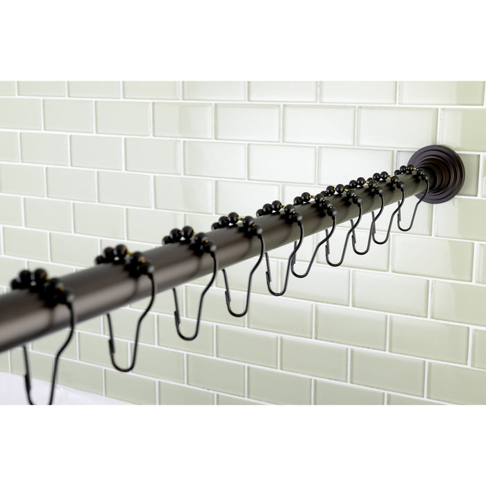 Edenscape SRK605 60-Inch to 72-Inch Adjustable Shower Curtain Rod with Rings Combo, Oil Rubbed Bronze