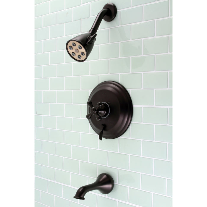 Kingston Heirloom VB36350AXSingle-Handle Pressure Balanced Tub and Shower Faucet with Diverter Handle, Oil Rubbed Bronze