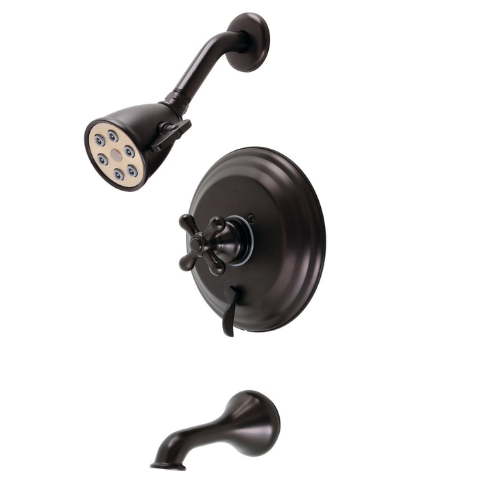 Kingston Heirloom VB36350AXSingle-Handle Pressure Balanced Tub and Shower Faucet with Diverter Handle, Oil Rubbed Bronze