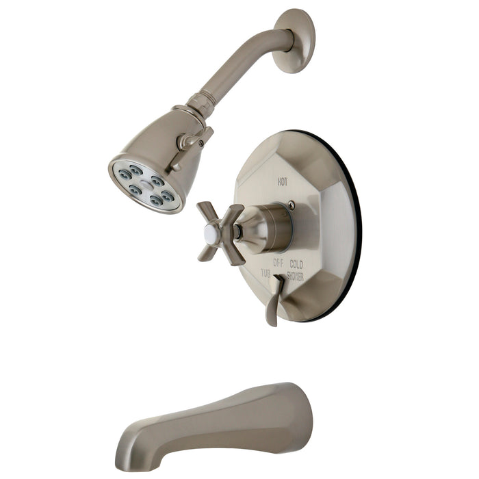 Millennium VB46380ZX Two-Handle 3-Hole Wall Mount Tub and Shower Faucet, Brushed Nickel