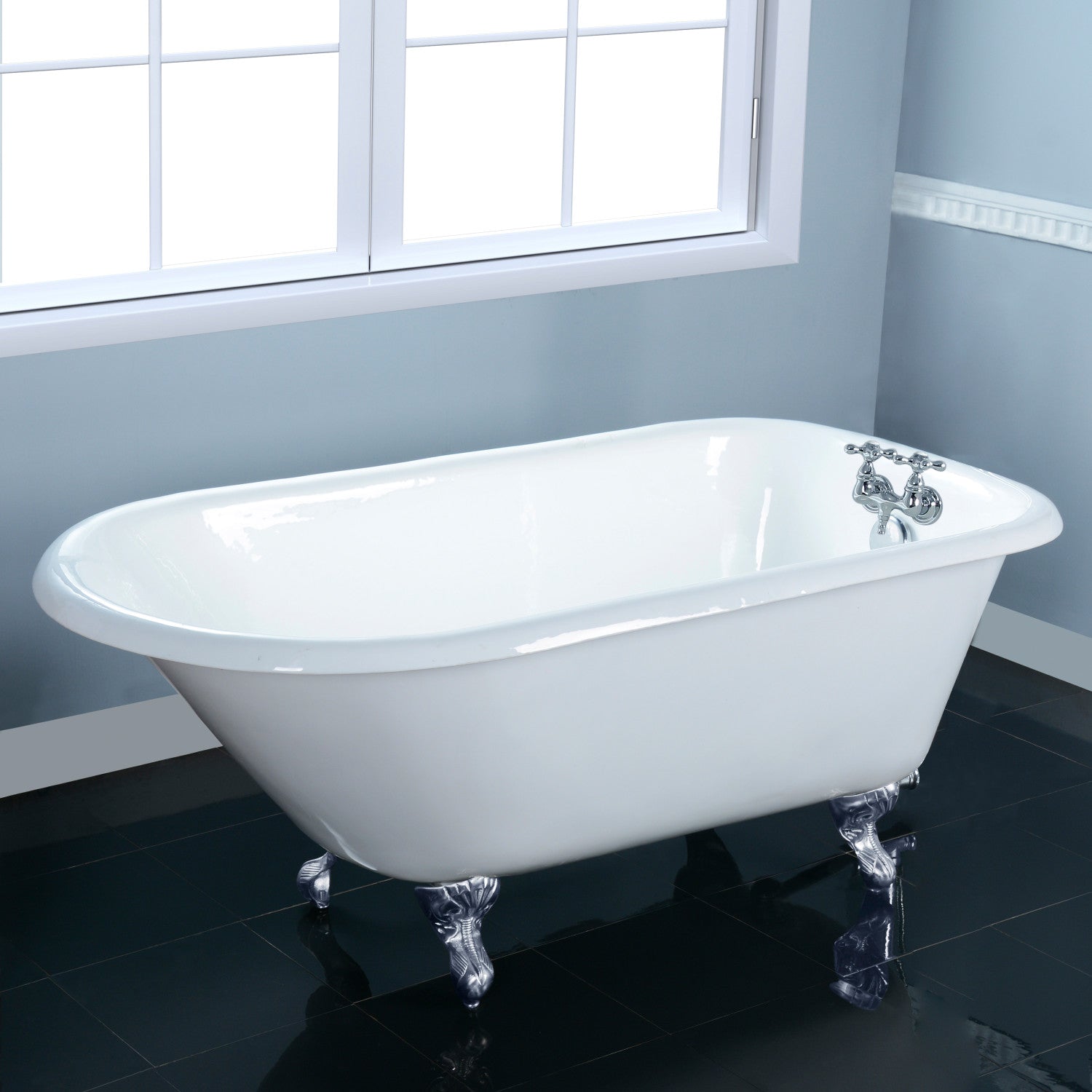 Tub Aqua with Kingston Eden Cast Roll 66-Inch VCT3D663019NT1 Iron Top Clawfoot Brass
