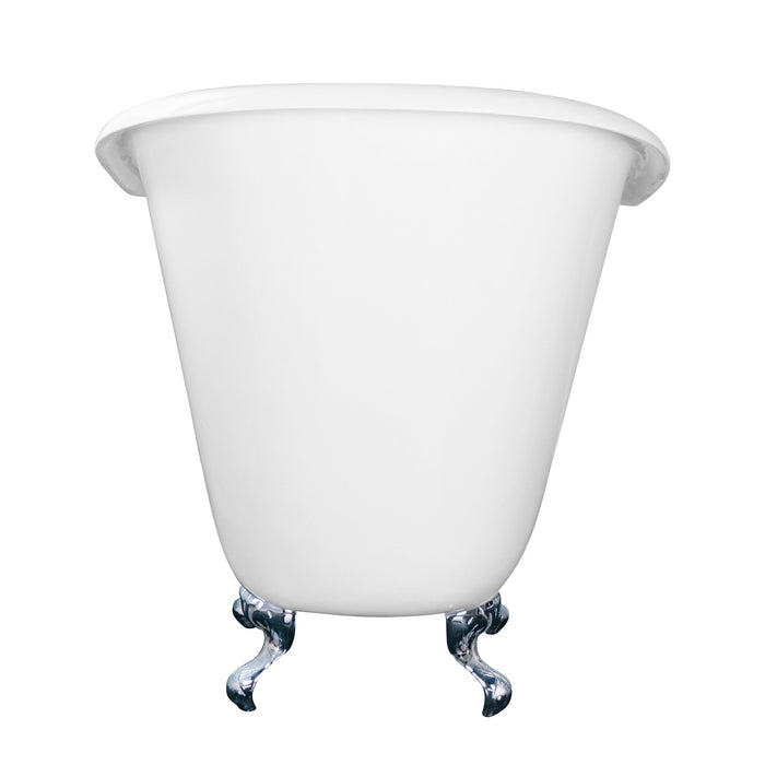 Tazatina VCTND5130NT1 51-Inch Cast Iron Single Slipper Clawfoot Tub (No Faucet Drillings), White/Polished Chrome