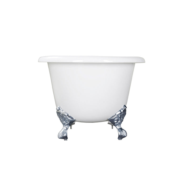 Aqua Eden VCTND603017NB1 60-Inch Cast Iron Double Ended Clawfoot Tub (No Faucet Drillings), White/Polished Chrome