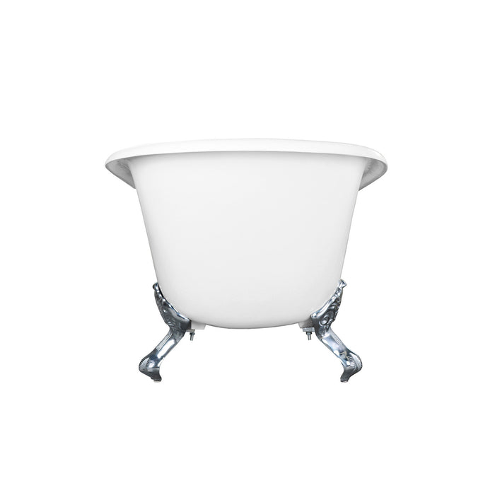 Aqua Eden VCTND6630NF1 67-Inch Cast Iron Single Slipper Clawfoot Tub (No Faucet Drillings), White/Polished Chrome