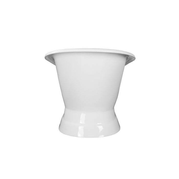 Aqua Eden VCTND673128 67-Inch Cast Iron Single Slipper Pedestal Tub (No Faucet Drillings), White